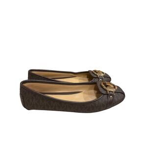 Michael Kors Moccasin Flat Ballet Shoes Women Size 6M Brown Leather Studded Logo